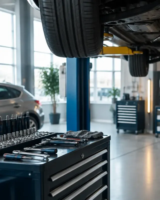 Mechaniker unter einem Auto